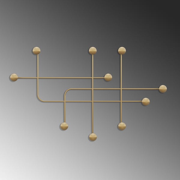 Iš metalo sieninė lentyna auksinės spalvos Dama – Kalune Design-image-4