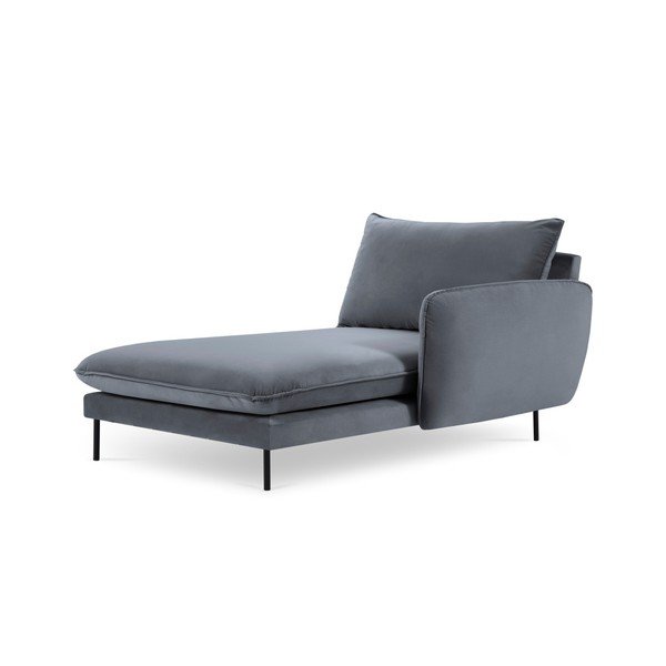 Pilkas aksominis poilsio krėslas Cosmopolitan Design Vienna, dešinysis kampas-image-3