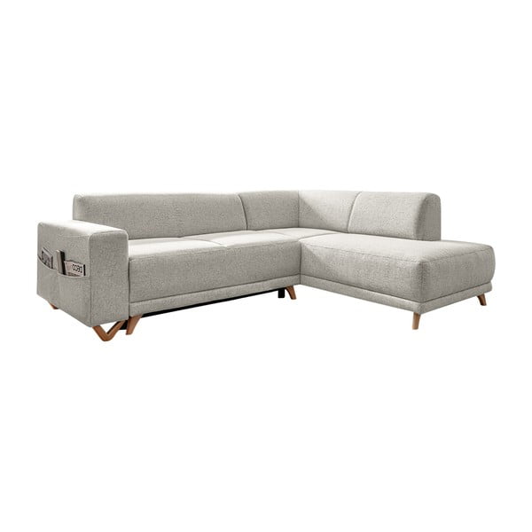 Smėlio spalvos sulankstoma/su sandėliavimo vieta kampinė sofa (su dešiniuoju kampu/„L“ formos) Classy Sophie – Miuform