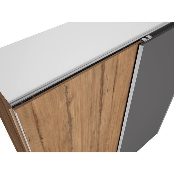 Pilka riešutmedžio spinta su stumdomomis durimis 182x200 cm Malta - Marckeric-image-3