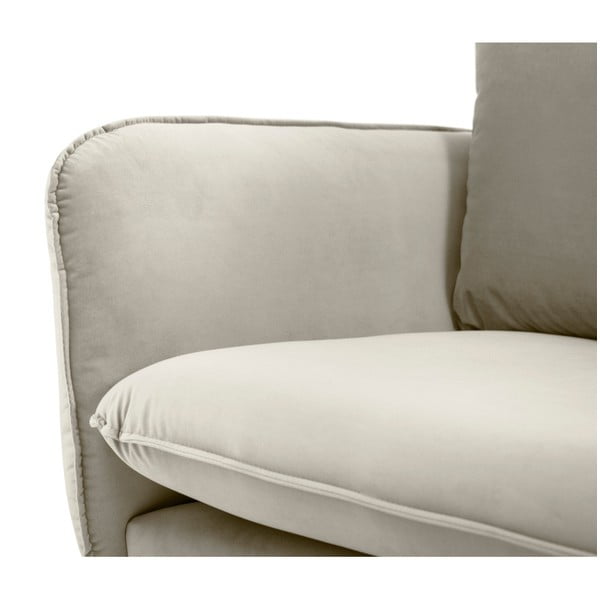 Smėlio spalvos aksominė sofa Cosmopolitan Design Vienna, 230 cm-image-4