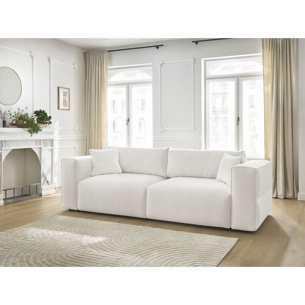 Baltos spalvos sulankstoma/su sandėliavimo vieta sofa 265 cm Ezechiel – Bobochic Paris-image-1