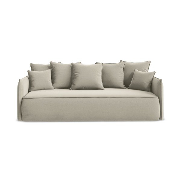 Smėlio spalvos iš velveto sulankstoma/su sandėliavimo vieta sofa 225 cm Hula – Makamii