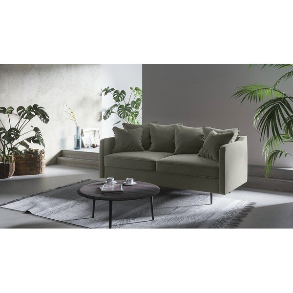 Pilkos spalvos aksominė sofa Ghado Esme, 176 cm-image-1