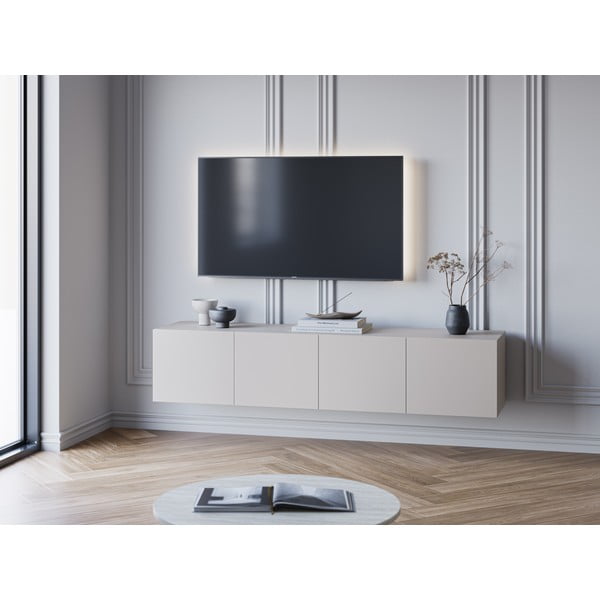 Kreminės spalvos TV spintelė 180x38x35 cm Daroca – Marckeric-image-1
