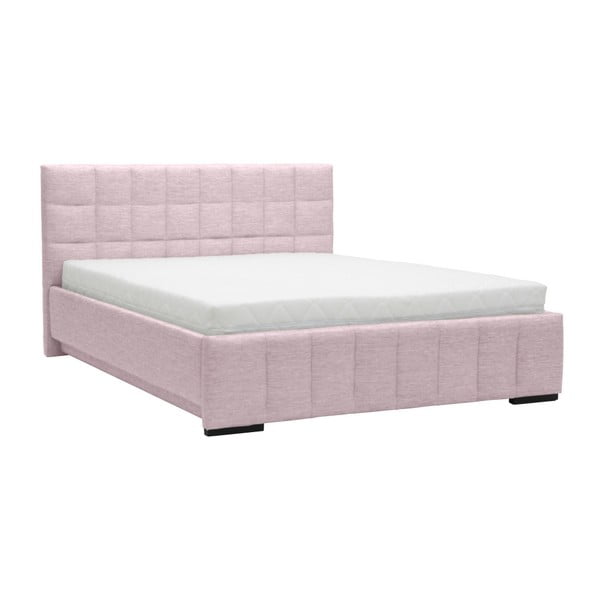 Šviesiai rožinė dvigulė lova Mazzini Beds Dream, 160 x 200 cm