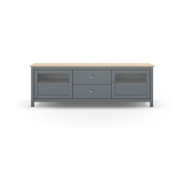 Pilkai žalios spalvos iš pušies masyvo TV spintelė 180x59x40 cm Misti – Marckeric