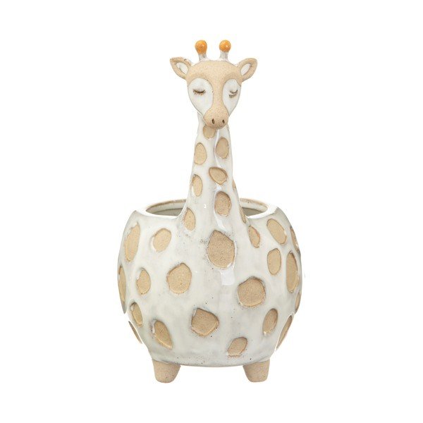 Baltos ir smėlio spalvos vazonas Sass & Belle Gina Giraffe, ø 7,5 cm-image-2