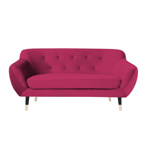 Rožinė sofa su juodomis kojomis Mazzini Sofas Amelie, 158 cm