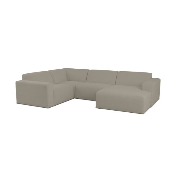 Iš boucle kampinė sofa šviesiai rudos spalvos („U“ formos) Roxy – Scandic-image-1