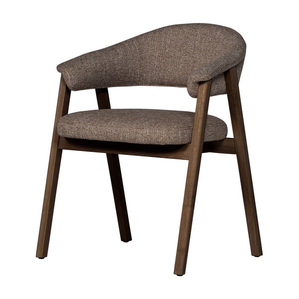 Rudos spalvos iš audinio valgomojo kėdė su porankiais Tunar – WOOOD