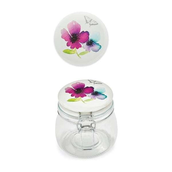 Stiklinis indelis su akmens masės dangteliu Cooksmart ® Chatsworth Floral, 500 ml