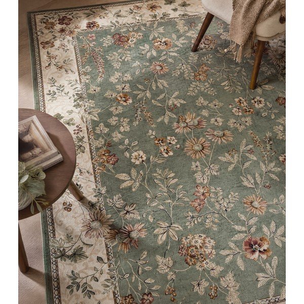 Iš viskozės kilimas žalios spalvos/kreminės spalvos 160x230 cm Oriental – Nouristan-image-1