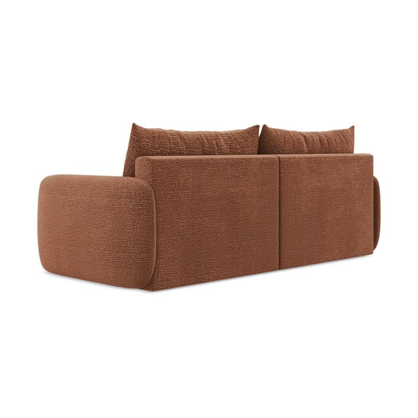 Raudonos plytų spalvos sulankstoma/su sandėliavimo vieta sofa 238 cm Kalena – Makamii-image-4
