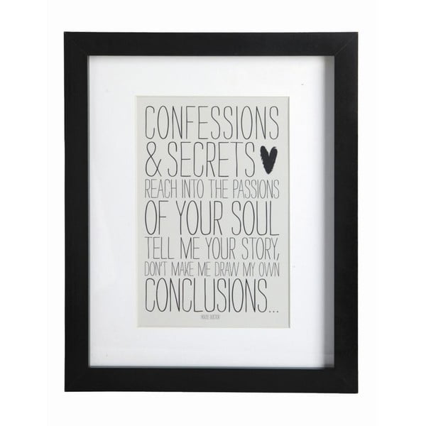 Paveikslas su rėmu "Confessions", 23x28 cm