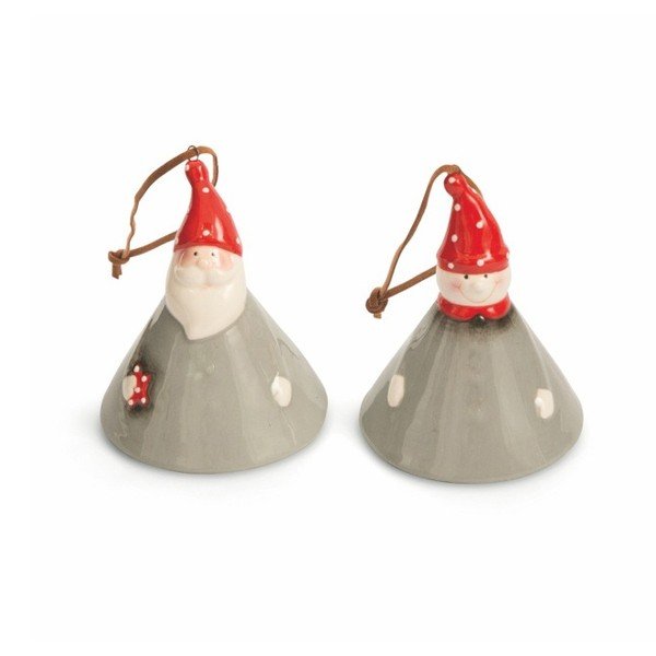 2 kalėdinių pakabinamų dekoracijų rinkinys Villa d'Este XMAS Appendini Campanella Grigi