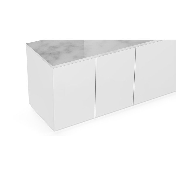 Balta komoda su balto marmuro stalviršiu TemaHome Join, 200 x 57 cm-image-1