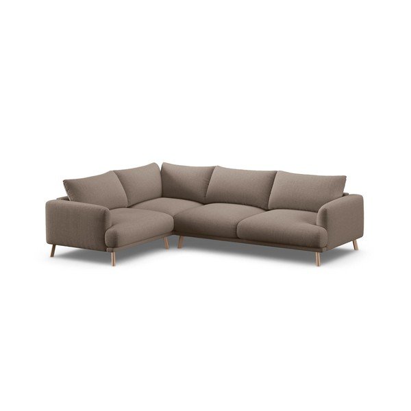 Taupe spalvos kampinė sofa (su kairiuoju kampu/su gultu) Naomi – Micadoni 
