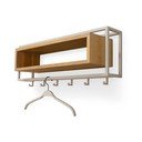 Natūralios spalvos/taupe spalvos iš ąžuolo masyvo sieninė lentyna su lentyna 78 cm School – Spinder Design
