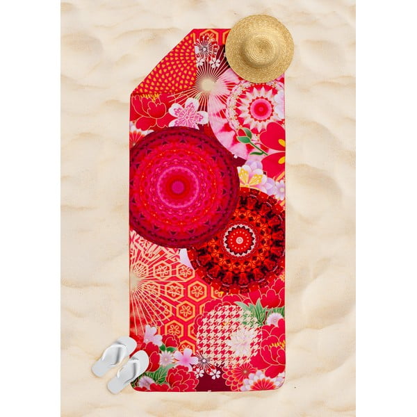 Greitai džiūstantis paplūdimio rankšluostis raudonos spalvos 50x100 cm – HIP-image-1