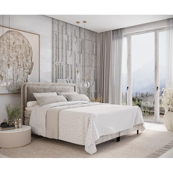 Spyruoklinė lova šviesiai rudos spalvos 160x200 cm Dove – Maison de Rêve-image-1