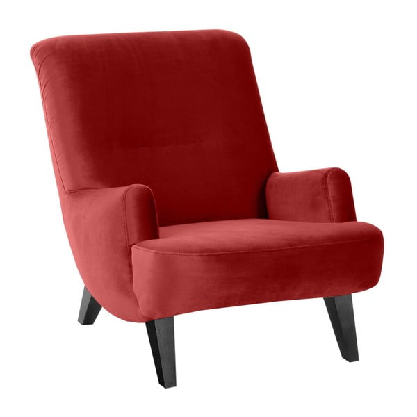 Plytų raudonumo fotelis su juodomis kojomis "Max Winzer Brandford Suede