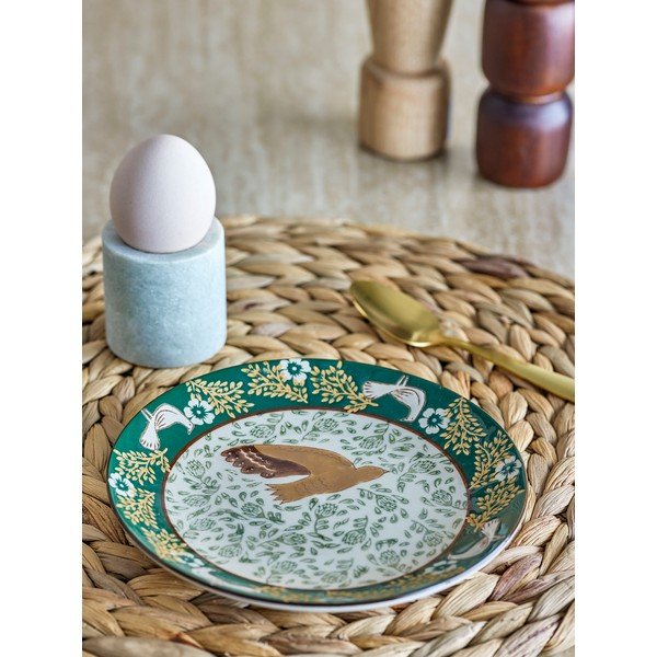 Žalios spalvos desertinė iš akmens masės lėkštė ø 16 cm Hezha – Bloomingville-image-1
