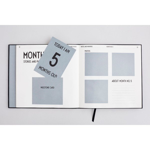 Juodos spalvos vaikų atsiminimų knyga Design Letters Baby's First Book-image-1