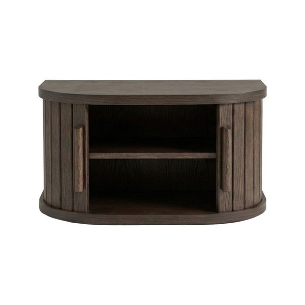 Tamsios natūralios spalvos pakabinamas/su lentynomis naktinis staliukas iš ąžuolo Meta – Unique Furniture-image-2