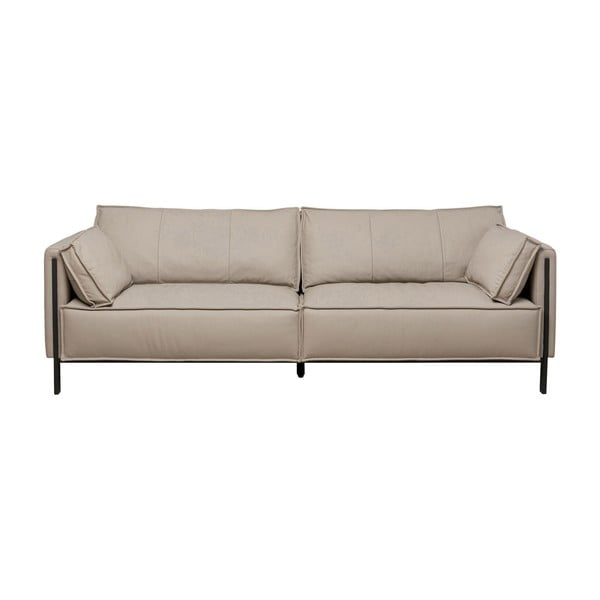Sofa šviesiai pilkos spalvos iš dirbtinės odos 233 cm Victor – Kare Design