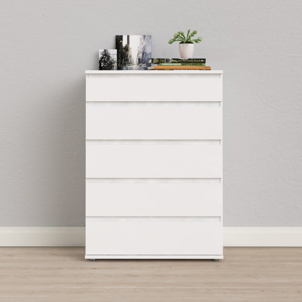 Aukšta šoninė spintelė baltos spalvos 77x107 cm Nova – Tvilum-image-4