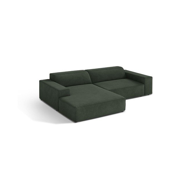 Smaragdinės spalvos modulinė kampinė sofa (su kairiuoju kampu/su gultu) Jodie – Micadoni 