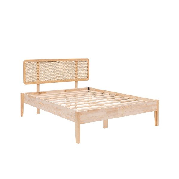 Iš eglės medžio masyvo viengulė lova natūralios spalvos su lovos grotelėmis 90x200 cm Izabelya – Kalune Design