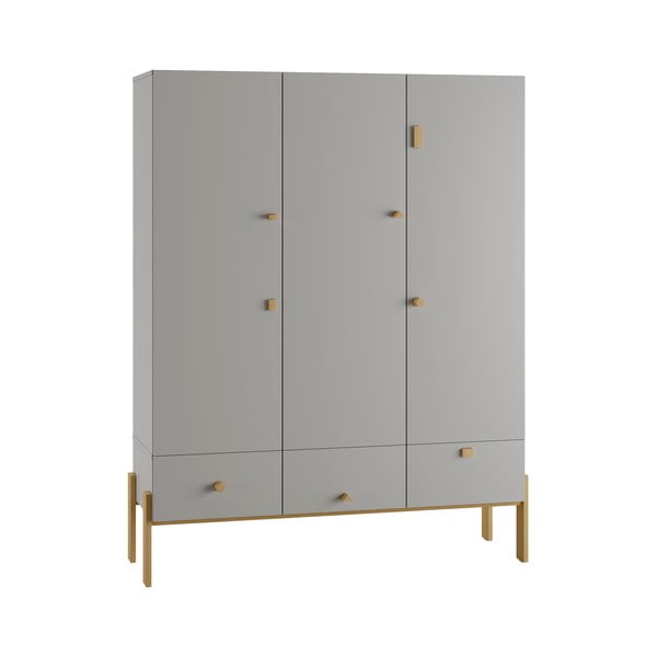 Šviesiai pilka vaikiška spinta 150x170 cm Cube - Pinio-image-3