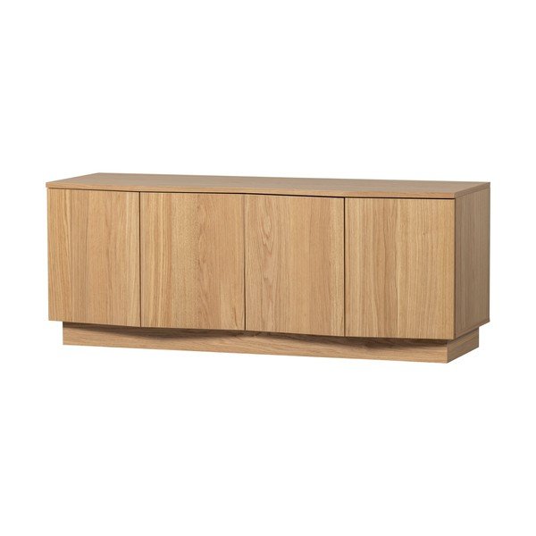 Natūralios spalvos TV spintelė iš ąžuolo masyvo 133x52x45 cm Zuma – WOOOD-image-2
