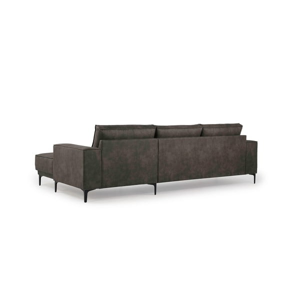 Iš dirbtinės odos kampinė sofa antracito spalvos (su dešiniuoju kampu) Copenhagen – Scandic-image-3