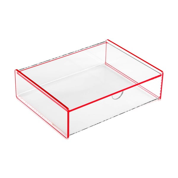 Raudona "Versa Ariel" laikymo dėžutė, 17,1 x 13 x 4,8 cm