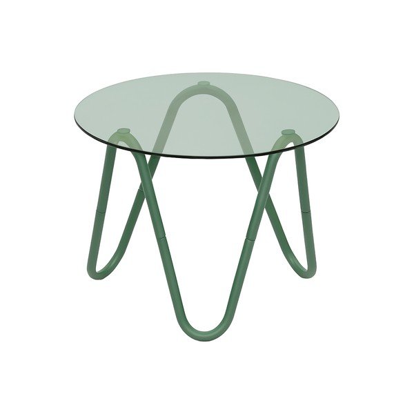 Apvalios formos šoninis stalas su stikliniu stalviršiu ø 50 cm Ventana Round – Leitmotiv