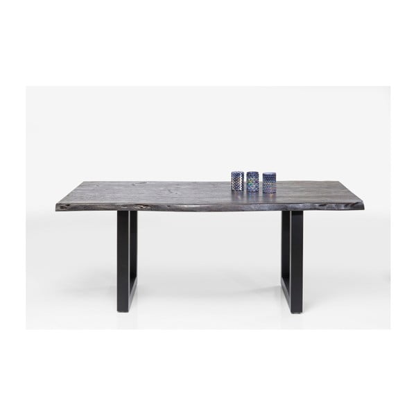 Juodas akacijos medienos valgomojo stalas Kare Design Nature, 195 x 100 cm