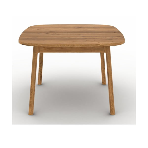 Prailginamas valgomojo stalas iš ąžuolo masyvo natūralios spalvos 100x120 cm Twig – The Beds