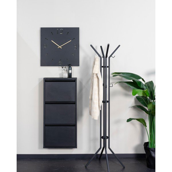 Juodos spalvos iš metalo palto stovas 50x170 cm Jaimy – Spinder Design-image-1