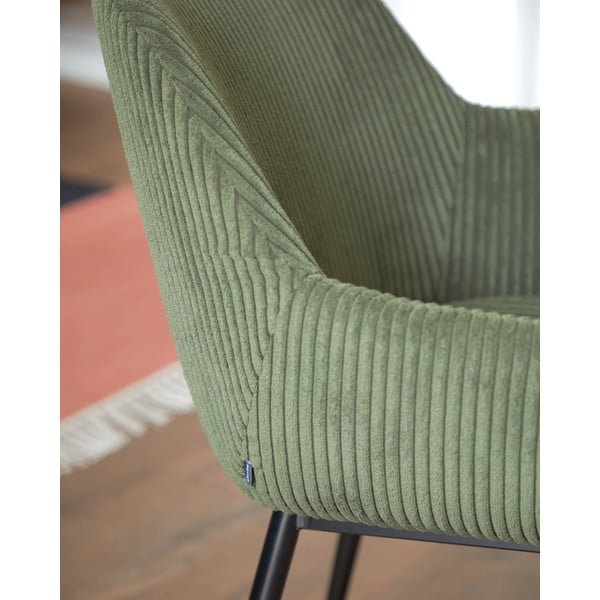 Khaki spalvos iš audinio valgomojo kėdė Konna – Kave Home-image-2