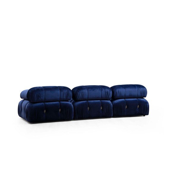 Modulinė sofa tamsiai mėlynos spalvos iš velveto (su dešiniuoju kampu) Bubble – Artie-image-2