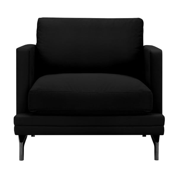 Juodas fotelis su juodos spalvos kojų atrama "Windsor & Co Sofos Jupiter