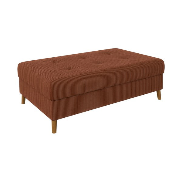 Raudonos plytų spalvos iš kordinio velveto taburetė Ariella – Ropez