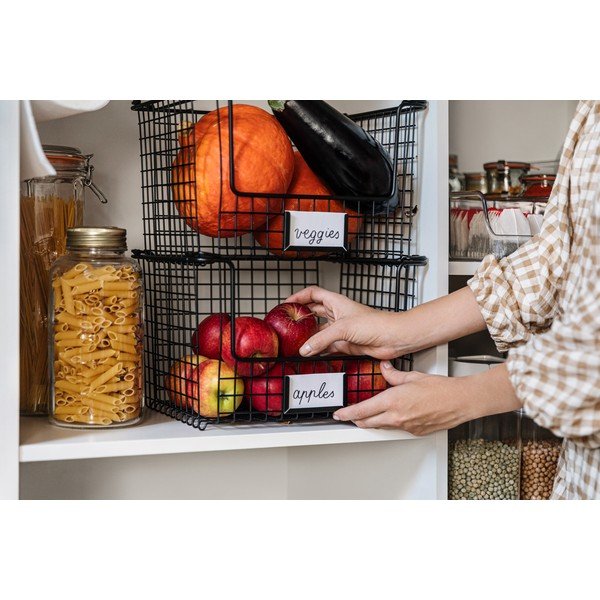 Juodos spalvos metalinis krepšys iDesign Classico, 31 x 25,5 cm-image-1