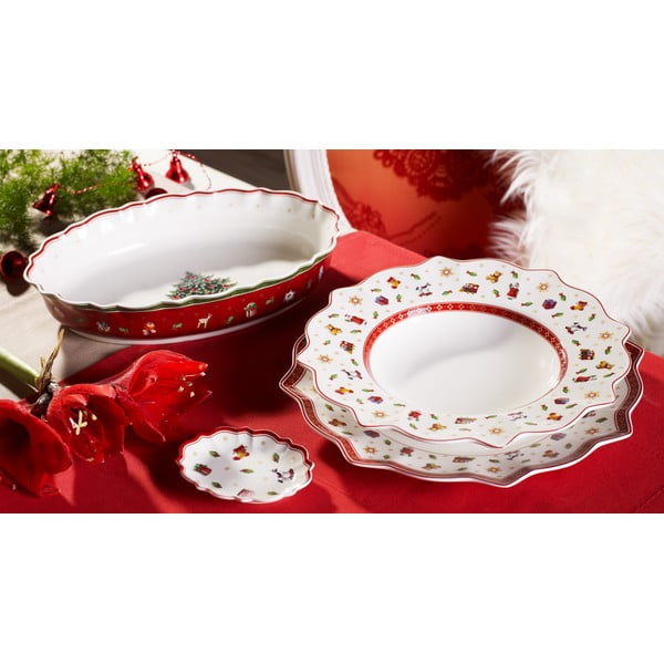 Balta ir raudona porcelianinė kalėdinė lėkštė Toy´s Delight Villeroy&Boch, ø 29 cm-image-1