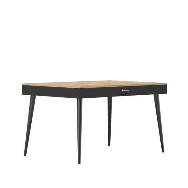 Juodas ąžuolo medienos valgomojo stalas TemaHome Horizon-image-4