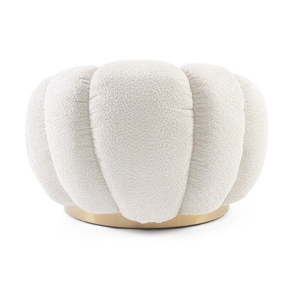 Kreminės spalvos pasukamas krėslas iš boucle Florel – Bizzotto-image-4