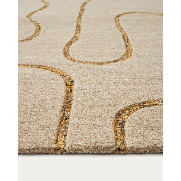 Kilimas iš vilnos smėlio spalvos 160x230 cm Magin – Kave Home-image-2